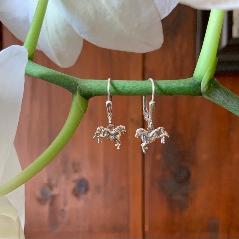 Sterling Silver Horse Earrings
